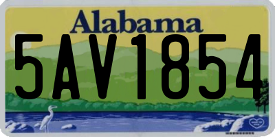 AL license plate 5AV1854