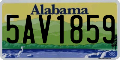 AL license plate 5AV1859