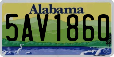 AL license plate 5AV1860