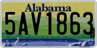 AL license plate 5AV1863