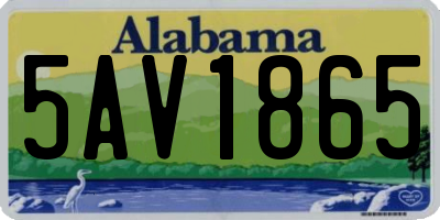 AL license plate 5AV1865