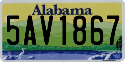 AL license plate 5AV1867