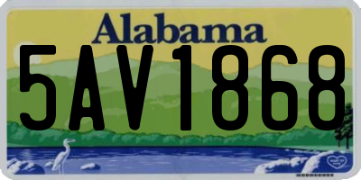 AL license plate 5AV1868