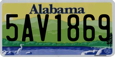AL license plate 5AV1869
