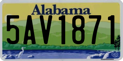AL license plate 5AV1871