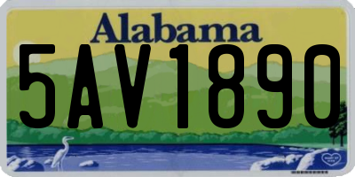 AL license plate 5AV1890