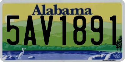 AL license plate 5AV1891