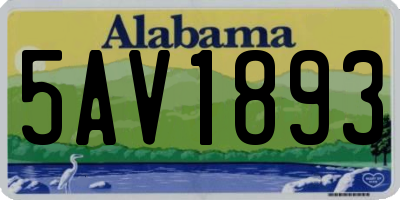 AL license plate 5AV1893
