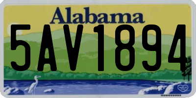 AL license plate 5AV1894