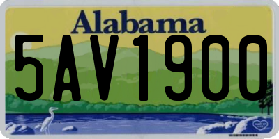 AL license plate 5AV1900
