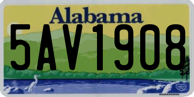 AL license plate 5AV1908