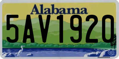 AL license plate 5AV1920