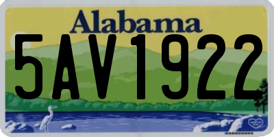 AL license plate 5AV1922