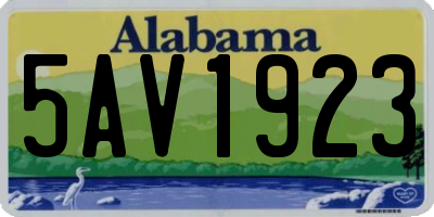 AL license plate 5AV1923