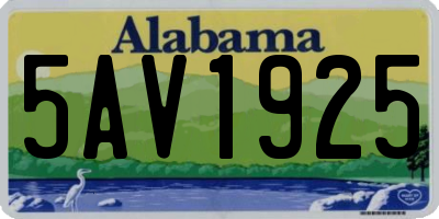 AL license plate 5AV1925