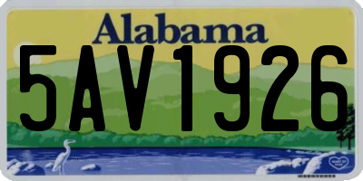 AL license plate 5AV1926