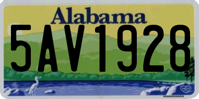 AL license plate 5AV1928