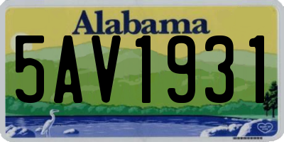 AL license plate 5AV1931