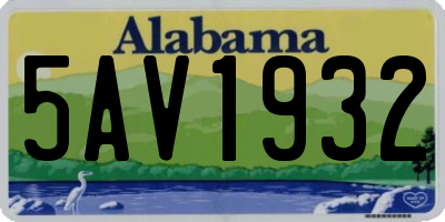 AL license plate 5AV1932
