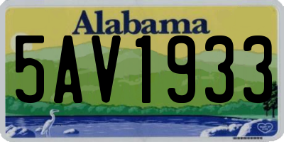 AL license plate 5AV1933