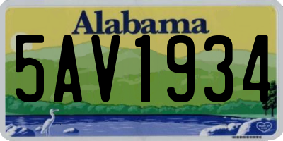 AL license plate 5AV1934