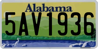 AL license plate 5AV1936