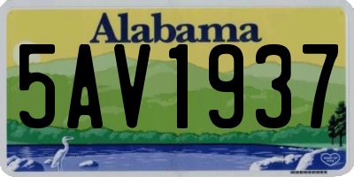 AL license plate 5AV1937
