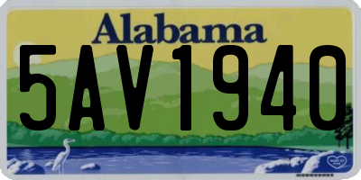 AL license plate 5AV1940