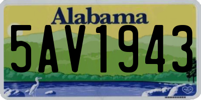 AL license plate 5AV1943