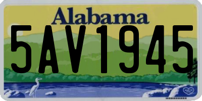 AL license plate 5AV1945