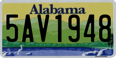 AL license plate 5AV1948