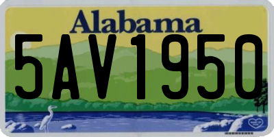 AL license plate 5AV1950