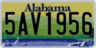 AL license plate 5AV1956
