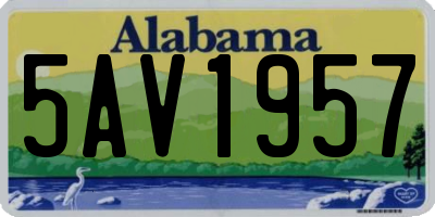 AL license plate 5AV1957