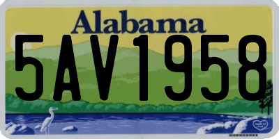 AL license plate 5AV1958