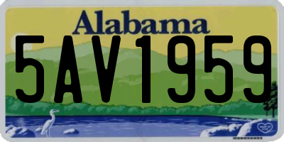 AL license plate 5AV1959