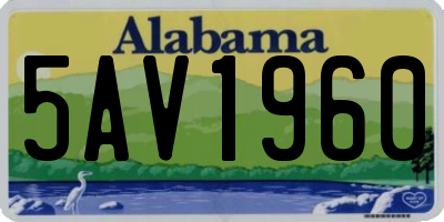 AL license plate 5AV1960
