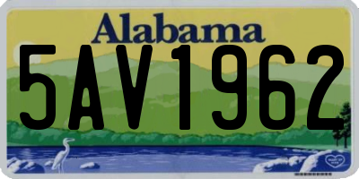 AL license plate 5AV1962