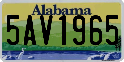 AL license plate 5AV1965