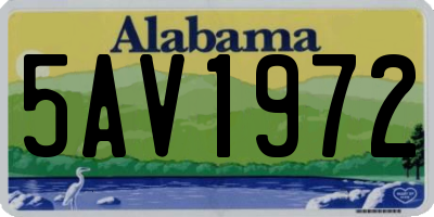 AL license plate 5AV1972