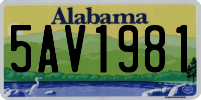 AL license plate 5AV1981