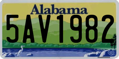 AL license plate 5AV1982