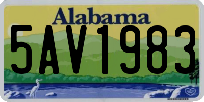 AL license plate 5AV1983