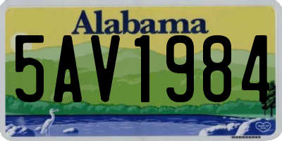 AL license plate 5AV1984