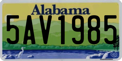 AL license plate 5AV1985