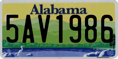 AL license plate 5AV1986