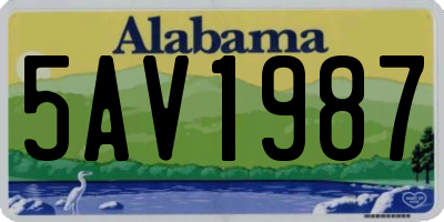 AL license plate 5AV1987