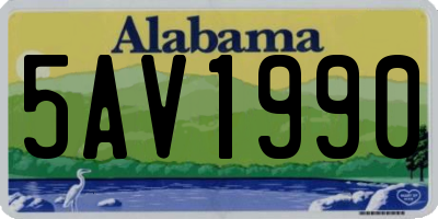 AL license plate 5AV1990