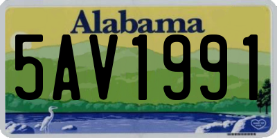 AL license plate 5AV1991