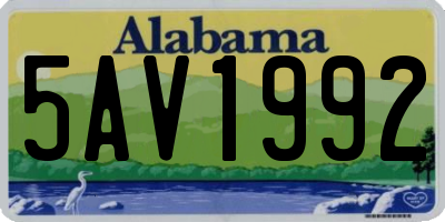 AL license plate 5AV1992